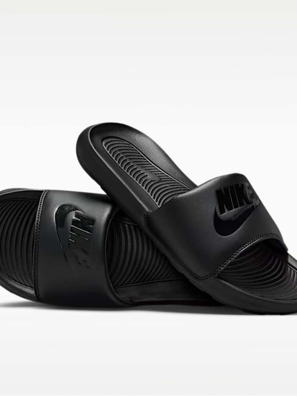Nike Black Men's Slide Sandals with Textured Footbed